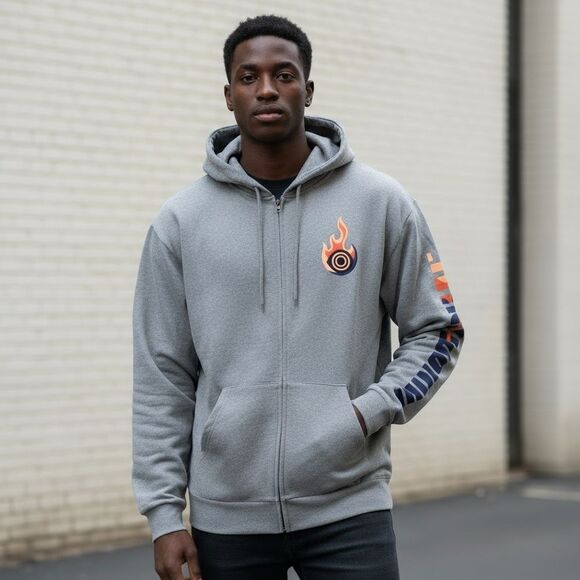 Insomniac LA Streetwear. Full Zip Gray Hoodie. Size XL. NWT - Picture 1 of 10